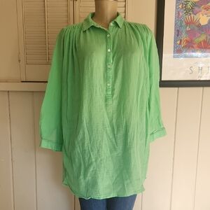 J. Crew Henley  Light Green Tunic Top